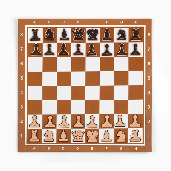 фото Демонстрационные шахматы 40 х 40 см "время игры" на магнитной доске, 32 шт, коричневые