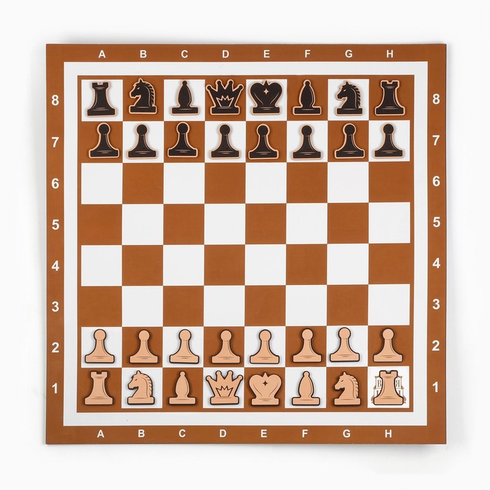 фото Демонстрационные шахматы 60 х 60 см "время игры" на магнитной доске, 32 шт, коричневые
