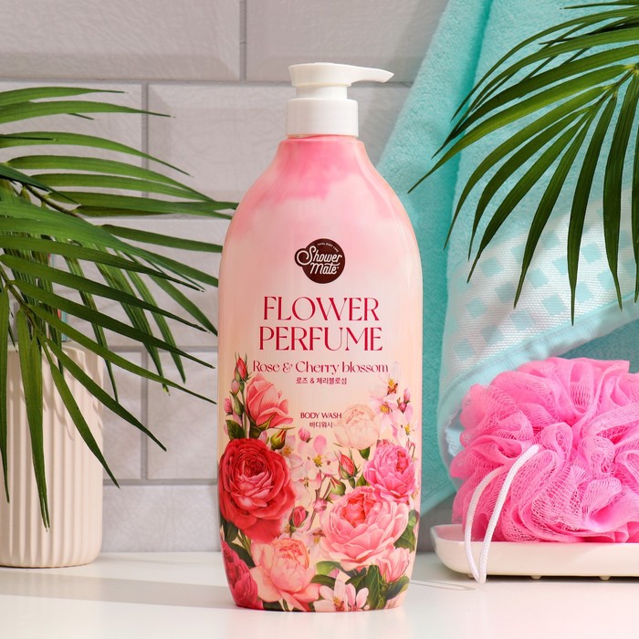 Гель для душа Shower Mate с розой, 900 мл гель для душа shower mate pink flower 900 мл 900 г
