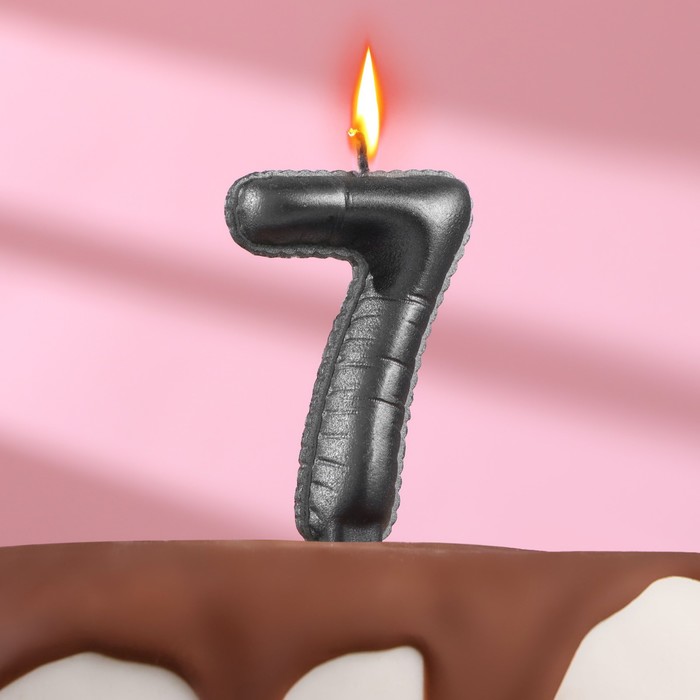 Свеча в торт Шары ,цифра 7 , графит, 6,3 см свеча в торт шары цифра 3 серебро 7 см 1 шт