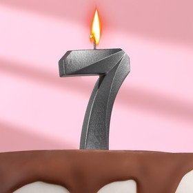 Свеча в торт "Грань" ,цифра 7 ,мокрый асфальт, 7.8 см