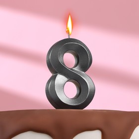 Свеча в торт "Грань" ,цифра 8 ,мокрый асфальт, 7.8 см