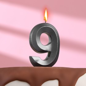 Свеча в торт "Грань" ,цифра 9 ,мокрый асфальт, 7.8 см