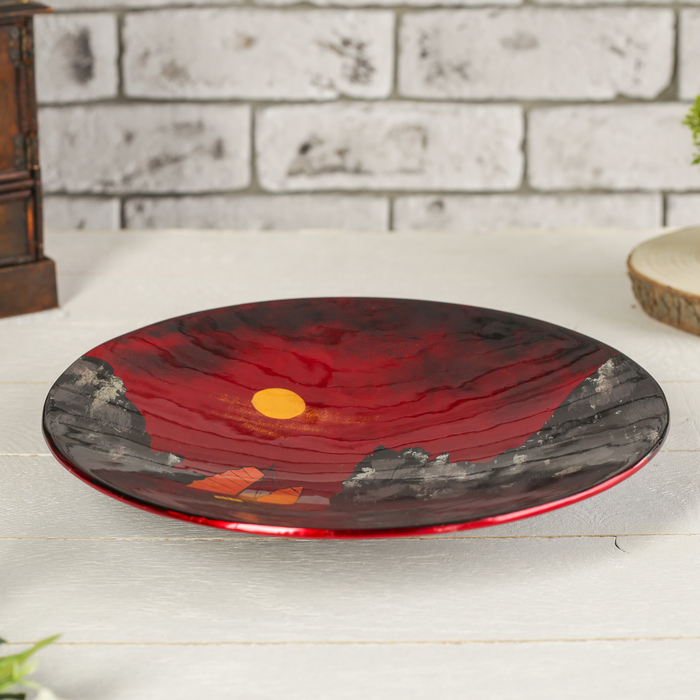 Тарелка декоративная "Закат на море"