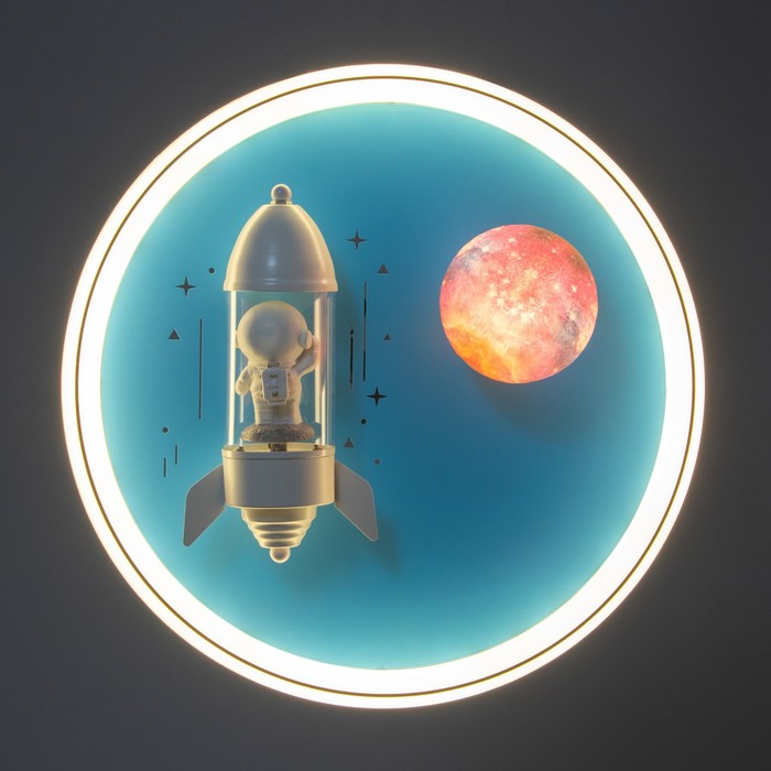 Светильник "Ракета в космосе" LED 48Вт Е27 бело-синий 47х47х15 см