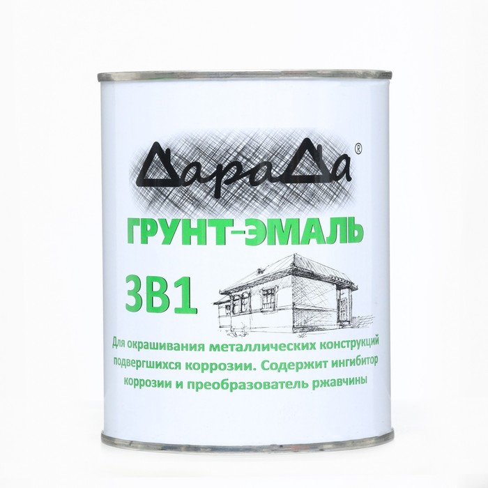 

Грунт-эмаль 3 в 1 быстросохнущий (Дарада) (ГОСТ) белый 0,8 кг