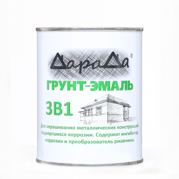 

Грунт-эмаль 3 в 1 быстросохнущий (Дарада) св. серый 0,8 кг