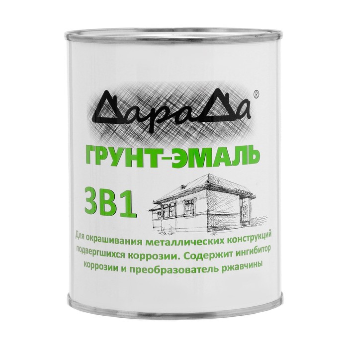 

Грунт-эмаль 3 в 1 быстросохнущий (Дарада) (ГОСТ) ярко-голубой 0,8 кг