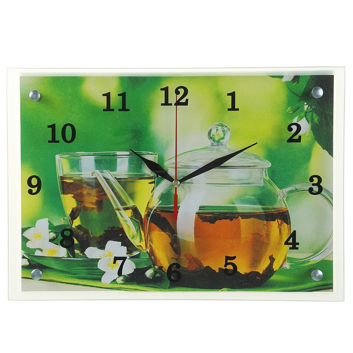 Часы настенные прямоугольные "Чайничек чая", 25х35 см