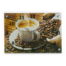 Часы настенные прямоугольные "Чашка кофе", 25х35 см от Сима-ленд