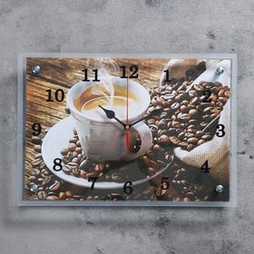 Часы настенные прямоугольные "Чашка кофе", 25х35 см от Сима-ленд