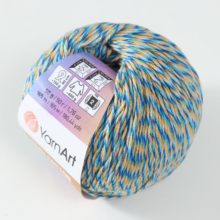 

Пряжа "Baby Cotton Multicolor" 50%акрил, 50%хлопок 165м/50гр (5211 бирюза-шафран)