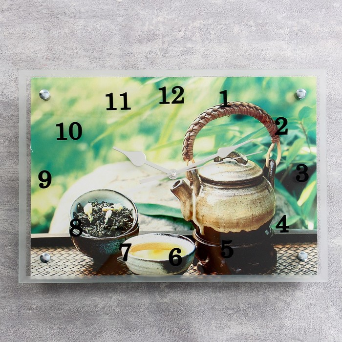Часы настенные прямоугольные "Чайничек чая", 25х35 см