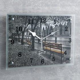 Часы настенные прямоугольные "Парк на набережной", 25х35 см от Сима-ленд