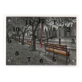 Часы настенные прямоугольные "Парк на набережной", 25х35 см от Сима-ленд