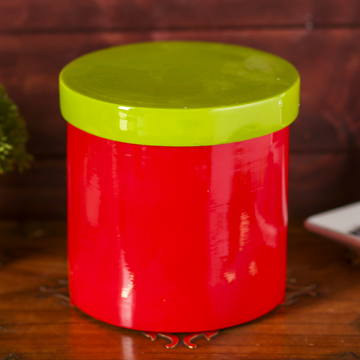 Ёмкость для хранения "Красное и зелёное", бамбук