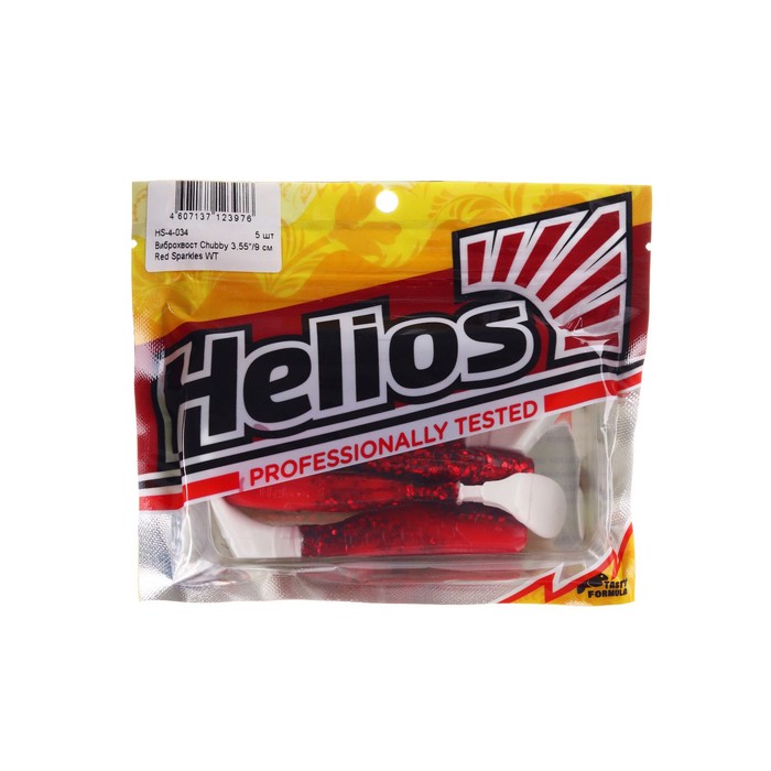 виброхвост helios chubby 3 55 9 см red sparkles wt 5шт hs 4 034 000172849 Виброхвост Helios Chubby Red Sparkles WT, 9 см, 5 шт. (HS-4-034)