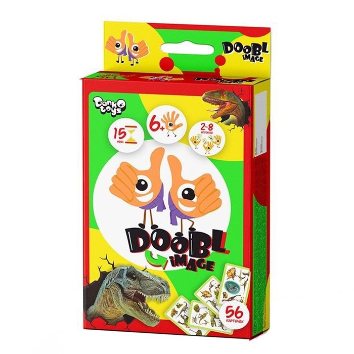 Карточная игра Doobl Image, развивающая память, обычные карты, динозавры