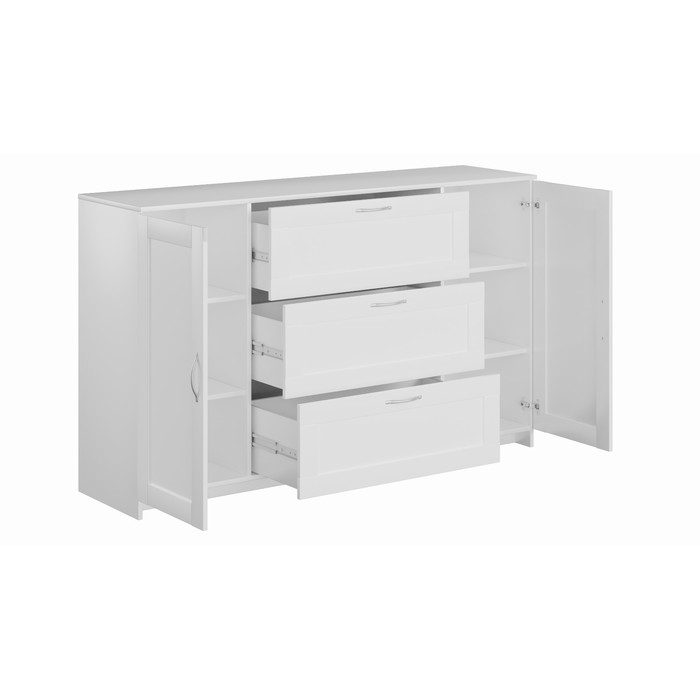 

Комод 2 двери и 3 ящика СИРИУС, 1560х412х946, Белая