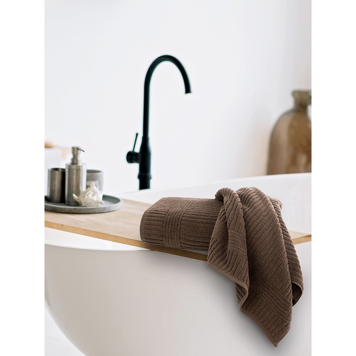 

Комплект махровых полотенец Harvey, размер 50х90 см - 1 шт,70x140 см - 1 шт, цвет коричневый