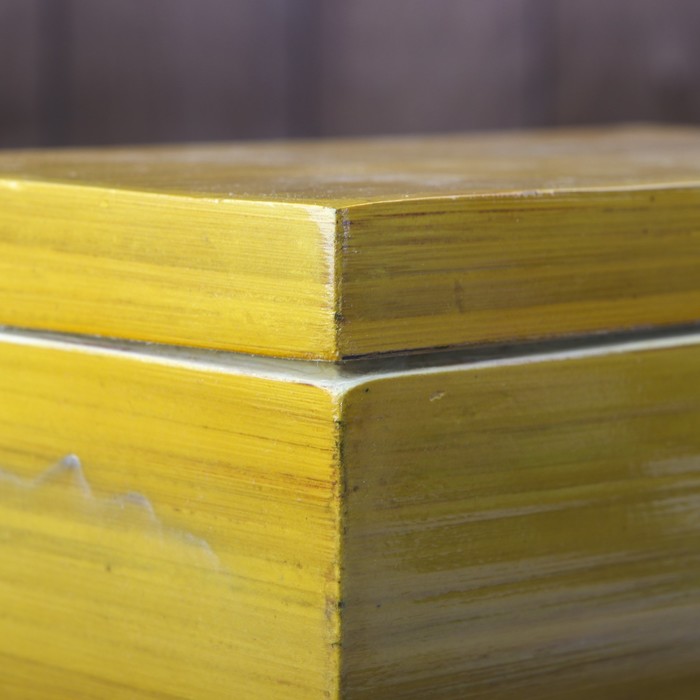 Шкатулка бамбуковая "Желтый лак"