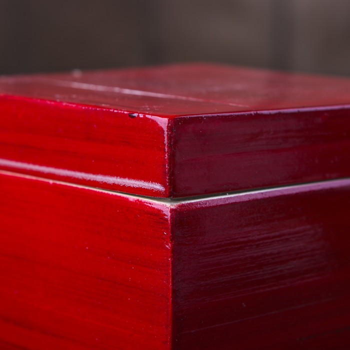 Шкатулка бамбуковая "Лак-оранж", малая