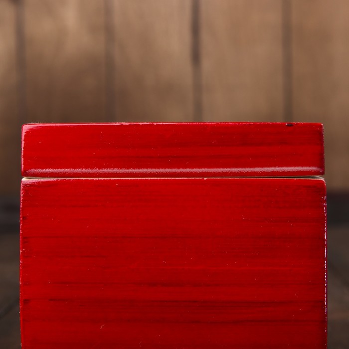 Шкатулка бамбуковая "Лак-оранж", малая