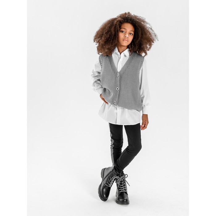 

Жилет для девочки KNIT Mild, рост 134 см, цвет серый