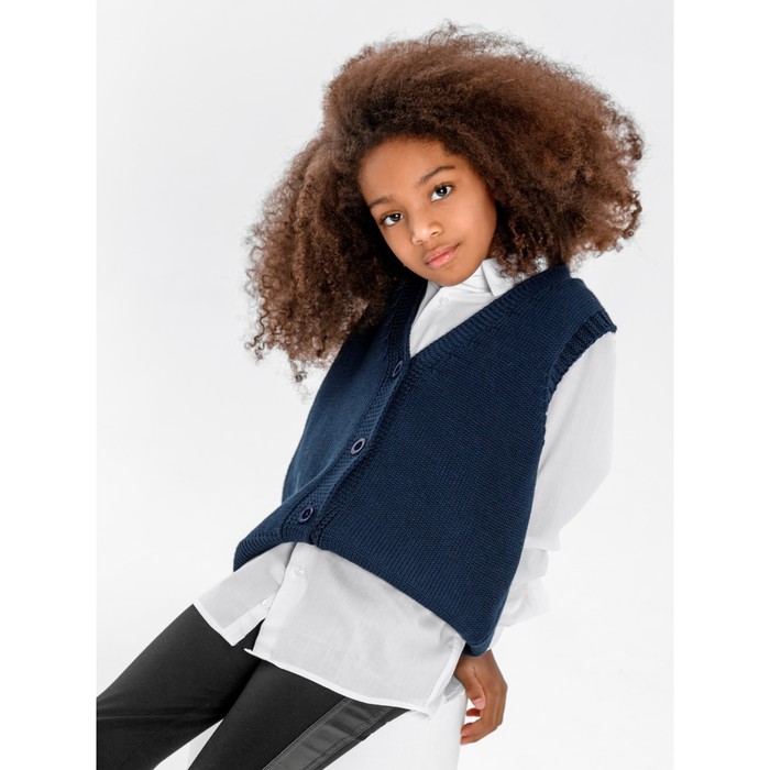 

Жилет для девочки KNIT Mild, рост 128 см, цвет синий