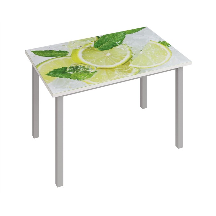 Раздвижной стол «Фристайл 3», 1000/1420×632×745 мм, ЛДСП / стекло / металл, цвет лайм