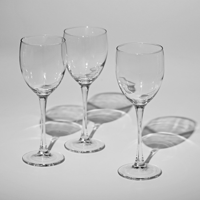 Набор стеклянных бокалов для вина «Эталон», 250 мл, 3 шт набор бокалов для вина эталон 250 мл стекло 6 шт
