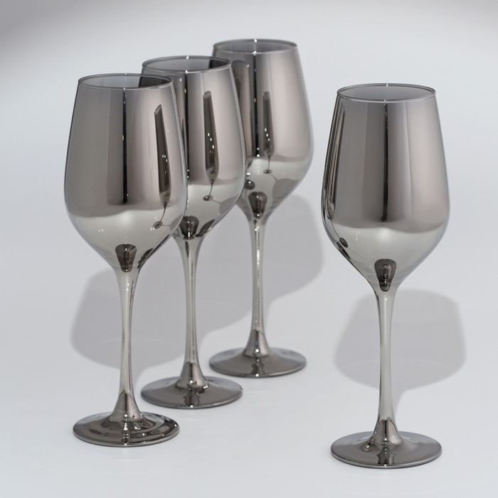 Набор стеклянных бокалов для вина «Сияющий графит», 350 мл, 4 шт набор бокалов для вина luminarc сияющий графит селест 350 мл 6 шт