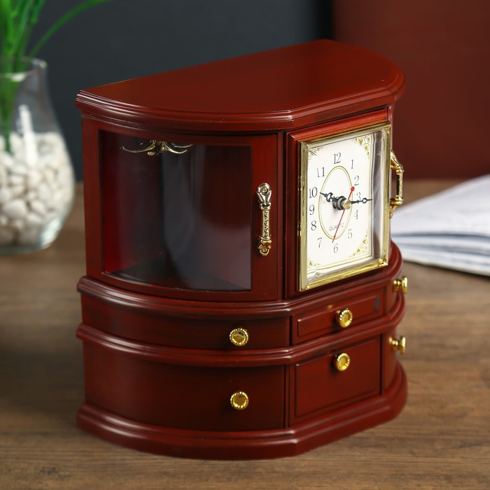 Шкатулка музыкальная механическая с часами "Сервант"