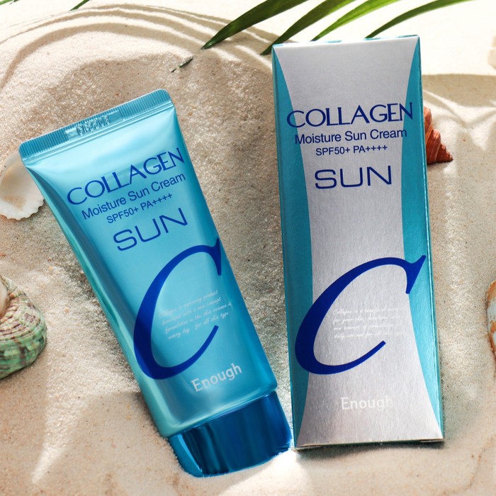 Увлажняющий солнцезащитный крем с коллагеном, Enough Collagen Moisture Sun Cream SPF50+/PA увлажняющий крем с коллагеном enough collagen moisture essential cream 50 г