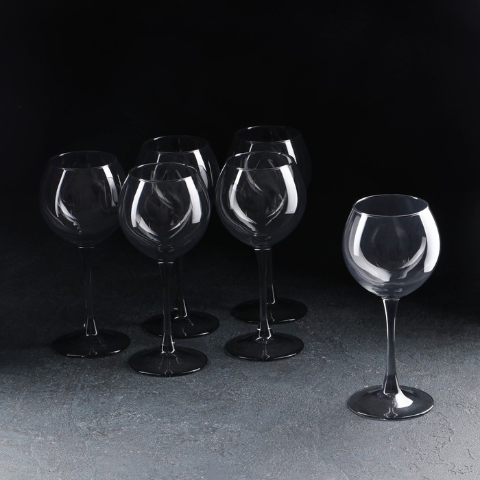 Набор бокалов для вина «Графит», стеклянный, 350 мл, 6 шт набор бокалов для вина white wine glass set стеклянный 230 мл 6 шт