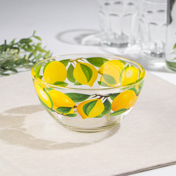 Салатник «Лимон»,стеклянный, средний, 700 мл цена и фото