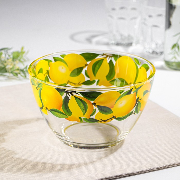 Салатник «Лимон», стеклянный, большой, 1500 мл