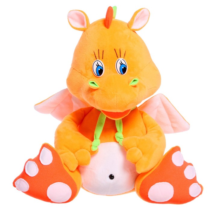 Мягкая игрушка «Дракончик Дени» малый, 33 см, цвет оранжевый