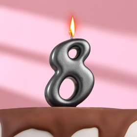 Свеча в торт "Овал" ,цифра 8 ,мокрый асфальт, 7.8 см