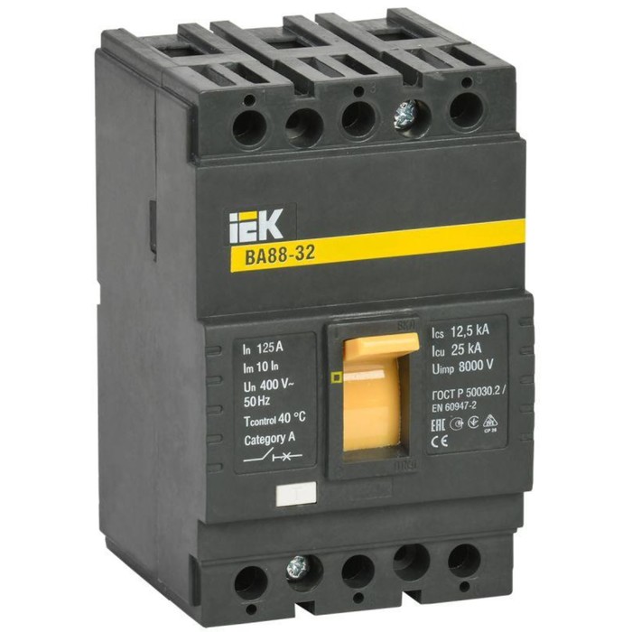 Выключатель автоматический IEK SVA10-3-0125 3п, 125А, 25кА