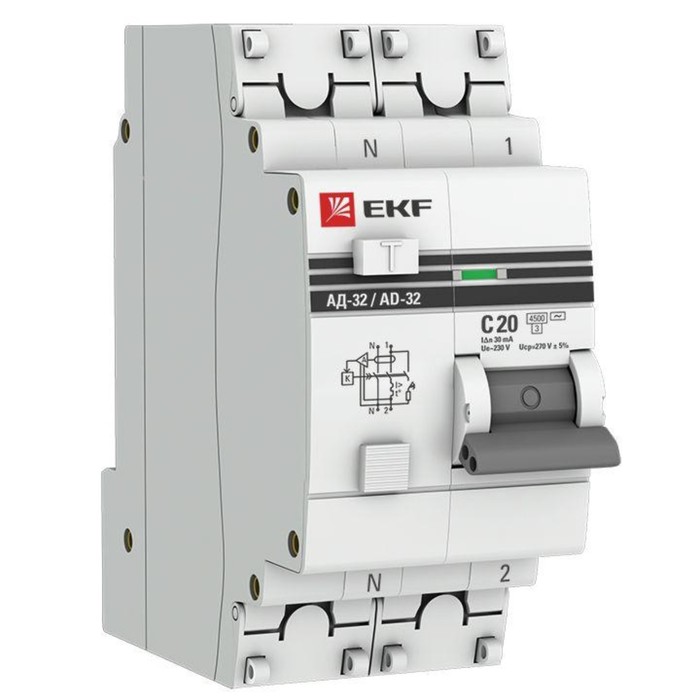 Выключатель автоматический EKF DA32-20-30-pro 2п, 20А, 4.5кА фотографии