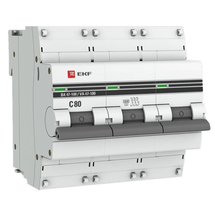 

Выключатель автоматический EKF mcb47100-3-80C-pro 3п, 80А, 10кА