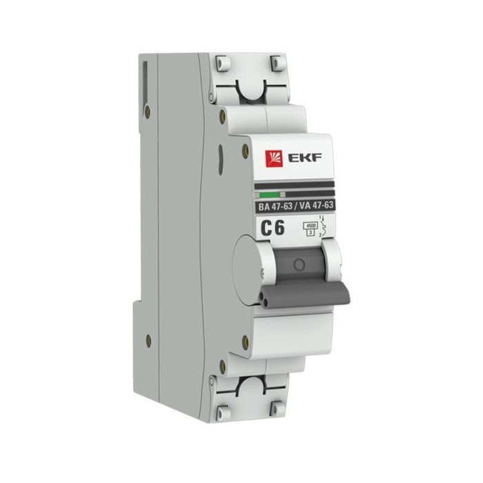 

Выключатель автоматический EKF mcb4763-1-06C-pro 1п, 6А, 4.5кА
