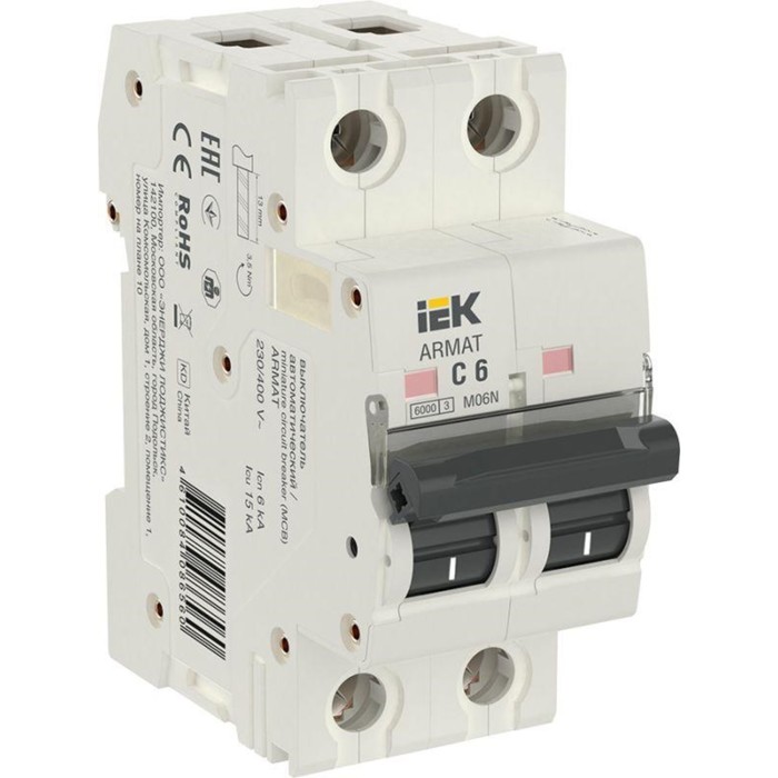 

Выключатель автоматический IEK AR-M06N-2-C006 2п, 6А,