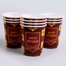 

Стакан бумажный Happy Birthday, цвет красный, 250 мл