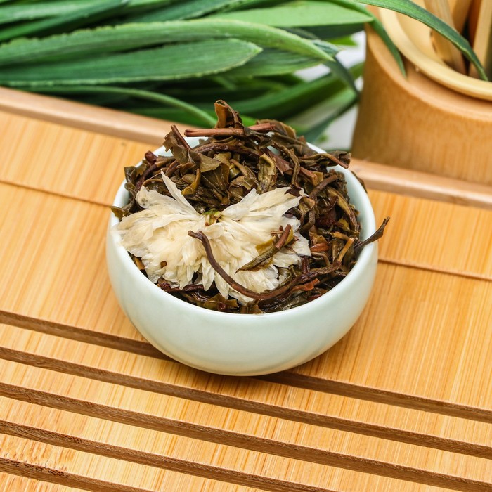 Китайский связанный зеленый чай, 50 г, хризантема