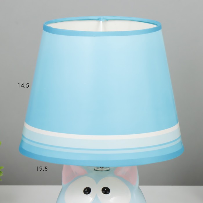 Настольная лампа "Котошарик" E14 15Вт голубой 18х18х28 см