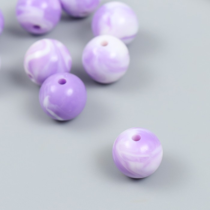 

Бусины пластик "Разводы краски. Фиолетовые" набор 20 гр d=1,6 см