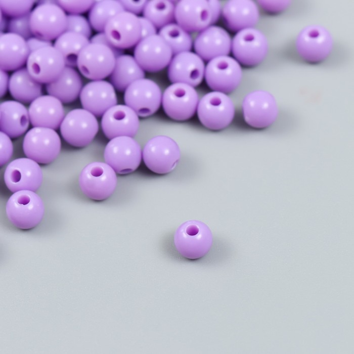 Бусины пластик Фиолетовый тюльпан глянец набор 25 гр d=0,6 см