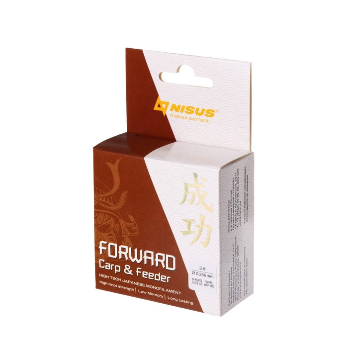 фото Леска nisus forward carp & feeder, диаметр 0.286 мм, тест 6.45 кг, 100 м, коричневая